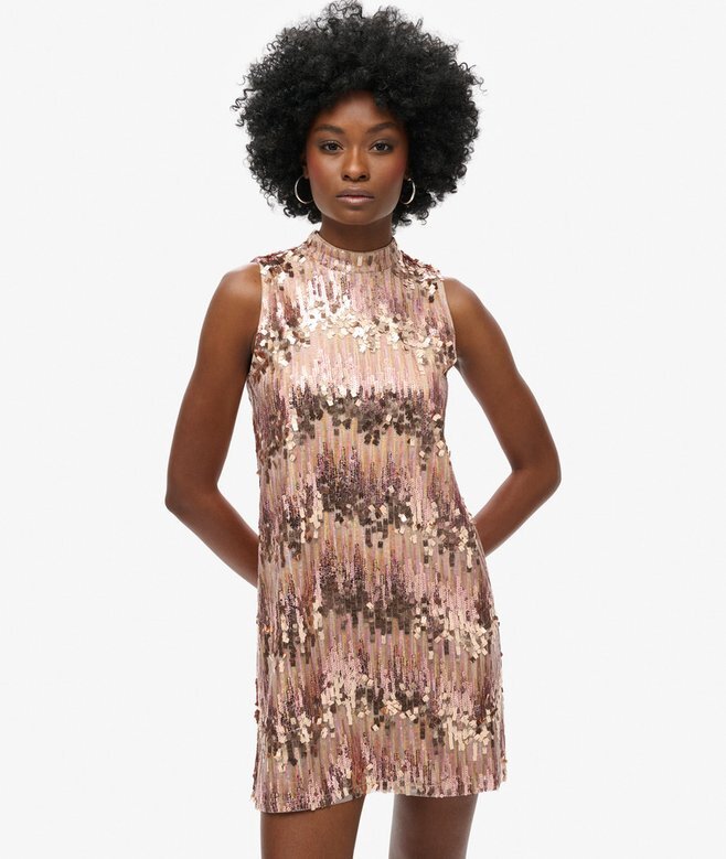 A-Linien-Mini-Kleid mit Pailletten A-Linien-Mini-Kleid mit Pailletten