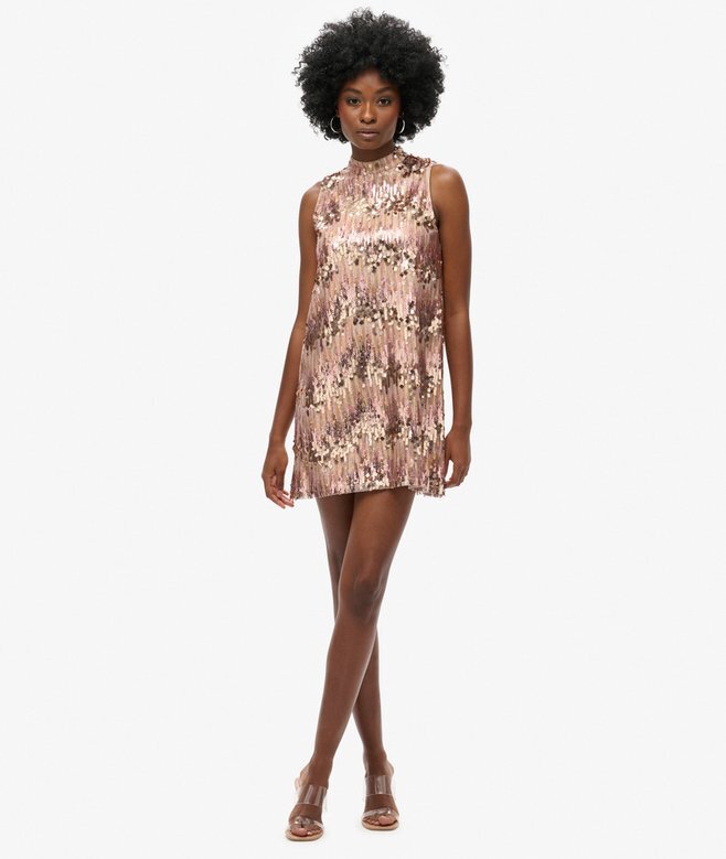 A-Linien-Mini-Kleid mit Pailletten A-Linien-Mini-Kleid mit Pailletten