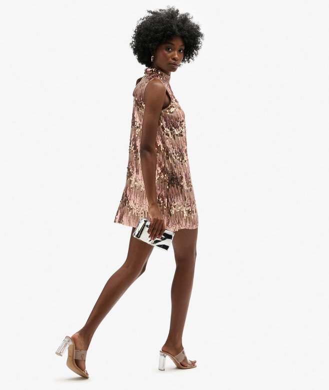 A-Linien-Mini-Kleid mit Pailletten A-Linien-Mini-Kleid mit Pailletten