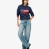 Americana-Pullover mit Rundhalsausschnitt aus Strickmode Americana-Pullover mit Rundhalsausschnitt aus Strickmode