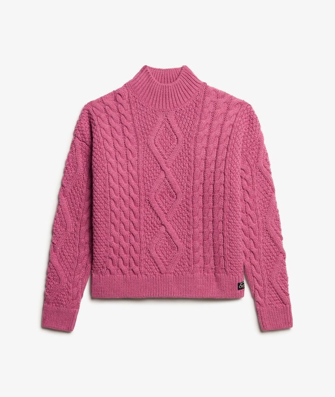 Aran-Pullover mit Zopfmuster Aran-Pullover mit Zopfmuster