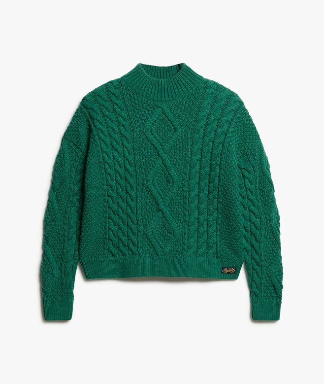 Aran-Pullover mit Zopfmuster Aran-Pullover mit Zopfmuster