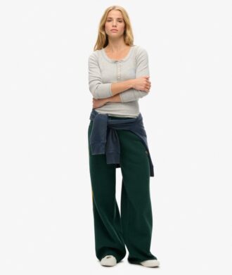 Athletic Button-Down-Langarm-Oberteil