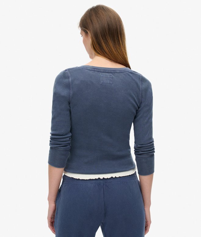Athletic Button-Down-Langarm-Oberteil Athletic Button-Down-Langarm-Oberteil