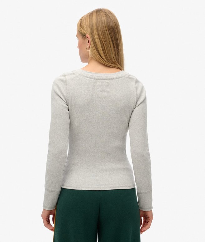 Athletic Button-Down-Langarm-Oberteil Athletic Button-Down-Langarm-Oberteil