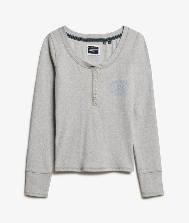 Athletic Button-Down-Langarm-Oberteil Athletic Button-Down-Langarm-Oberteil