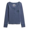 Athletic Button-Down-Langarm-Oberteil Athletic Button-Down-Langarm-Oberteil