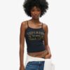 Athletic College Graphic Rib Cami Oberteil