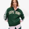 Athletic Essentials Applique Loose Zip Track Top