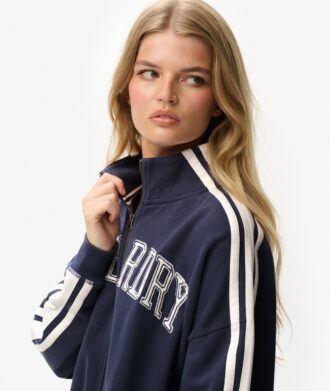 Athletic Essentials Applique Loose Zip Track Top