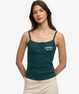 Athletic Essentials Cami-Oberteil mit bestickten Knöpfen