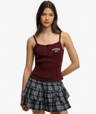Athletic Essentials Cami-Oberteil mit bestickten Knöpfen