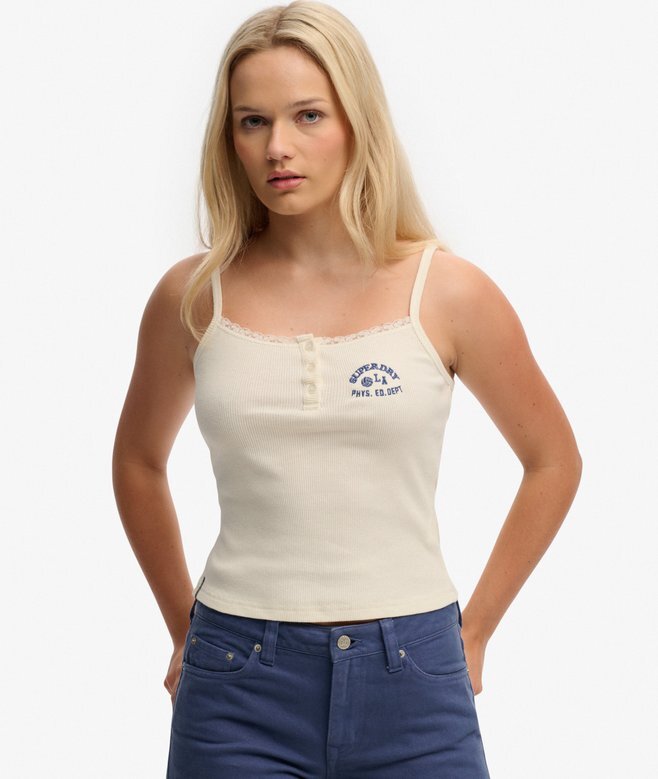 Athletic Essentials Cami-Oberteil mit bestickten Knöpfen Athletic Essentials Cami-Oberteil mit bestickten Knöpfen