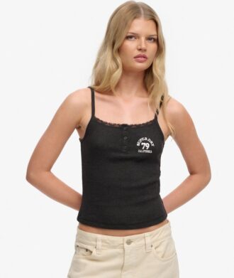 Athletic Essentials Cami-Oberteil mit bestickten Knöpfen