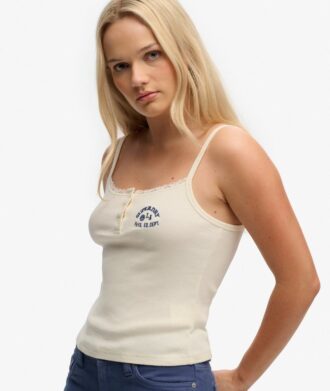Athletic Essentials Cami-Oberteil mit bestickten Knöpfen