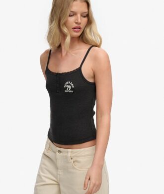 Athletic Essentials Cami-Oberteil mit bestickten Knöpfen