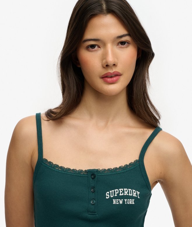 Athletic Essentials Cami-Oberteil mit bestickten Knöpfen Athletic Essentials Cami-Oberteil mit bestickten Knöpfen