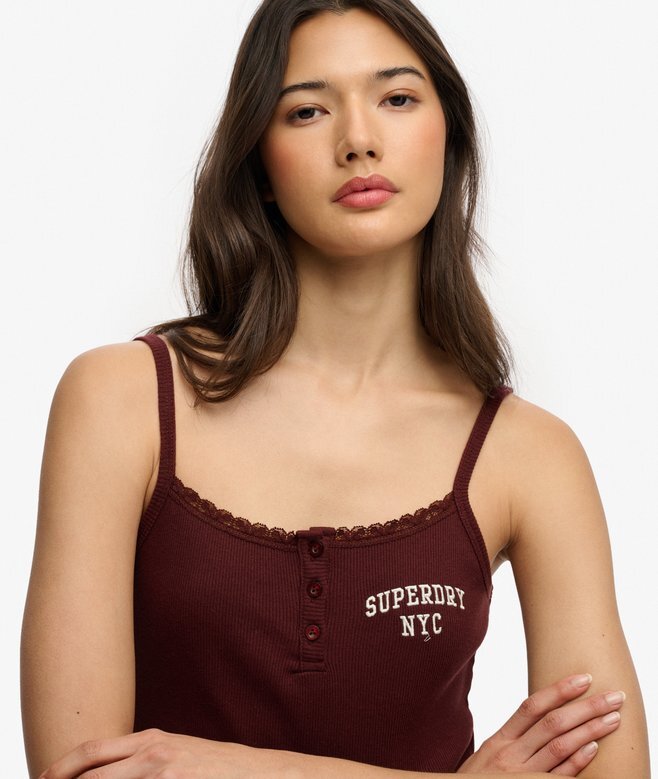 Athletic Essentials Cami-Oberteil mit bestickten Knöpfen Athletic Essentials Cami-Oberteil mit bestickten Knöpfen