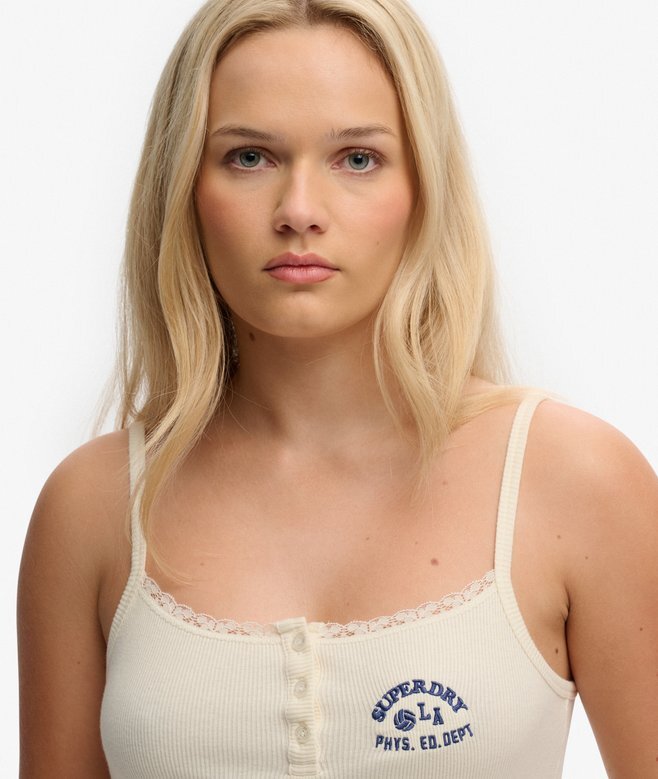 Athletic Essentials Cami-Oberteil mit bestickten Knöpfen Athletic Essentials Cami-Oberteil mit bestickten Knöpfen