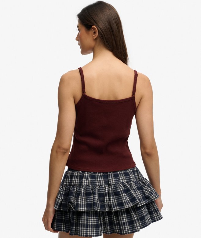 Athletic Essentials Cami-Oberteil mit bestickten Knöpfen Athletic Essentials Cami-Oberteil mit bestickten Knöpfen
