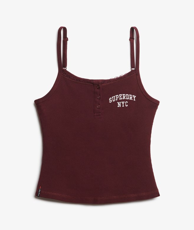 Athletic Essentials Cami-Oberteil mit bestickten Knöpfen Athletic Essentials Cami-Oberteil mit bestickten Knöpfen
