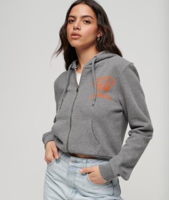 Athletic Essentials Crop Zip Kapuzenpullover