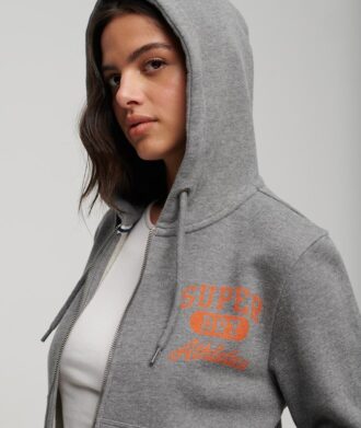 Athletic Essentials Crop Zip Kapuzenpullover