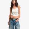 Athletic Essentials Cropped-Top mit Spitzenbesatz