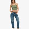 Athletic Essentials Cropped-Top mit Spitzenbesatz