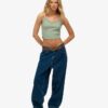 Athletic Essentials Cropped-Top mit Spitzenbesatz