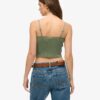 Athletic Essentials Cropped-Top mit Spitzenbesatz