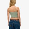 Athletic Essentials Cropped-Top mit Spitzenbesatz