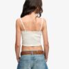 Athletic Essentials Cropped-Top mit Spitzenbesatz