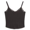 Athletic Essentials Cropped-Top mit Spitzenbesatz