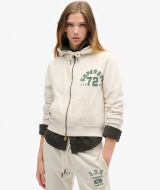 Athletic Essentials Relaxed Crop Zip-Kapuzenpullover