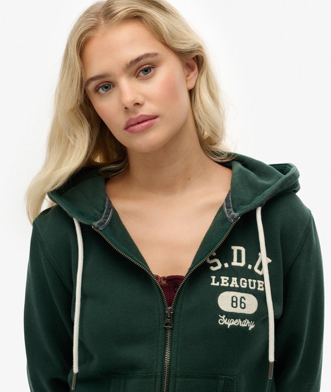 Athletic Essentials Relaxed Crop Zip-Kapuzenpullover Athletic Essentials Relaxed Crop Zip-Kapuzenpullover
