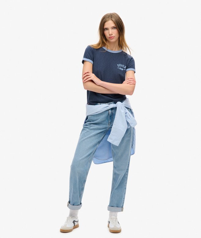 Athletic Essentials Ringer-T-Shirt mit tailliertem Schnitt Athletic Essentials Ringer-T-Shirt mit tailliertem Schnitt