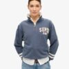 Athletic Essentials Sweatshirt mit Applikation und halbem Reißverschluss