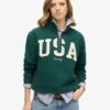 Athletic Essentials Sweatshirt mit Applikation und halbem Reißverschluss