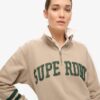 Athletic Essentials Sweatshirt mit Applikation und halbem Reißverschluss