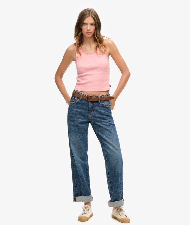 Athletic Essentials Vintage-Oberteil mit Spitzenbesatz Athletic Essentials Vintage-Oberteil mit Spitzenbesatz