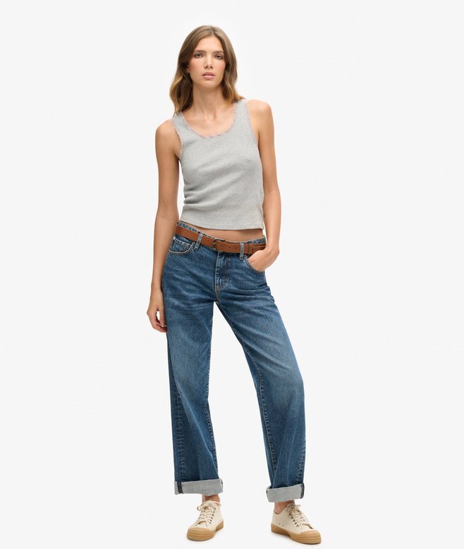 Athletic Essentials Vintage-Oberteil mit Spitzenbesatz Athletic Essentials Vintage-Oberteil mit Spitzenbesatz