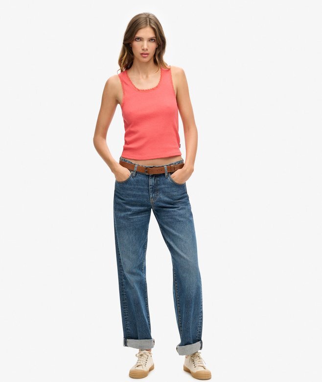 Athletic Essentials Vintage-Oberteil mit Spitzenbesatz Athletic Essentials Vintage-Oberteil mit Spitzenbesatz