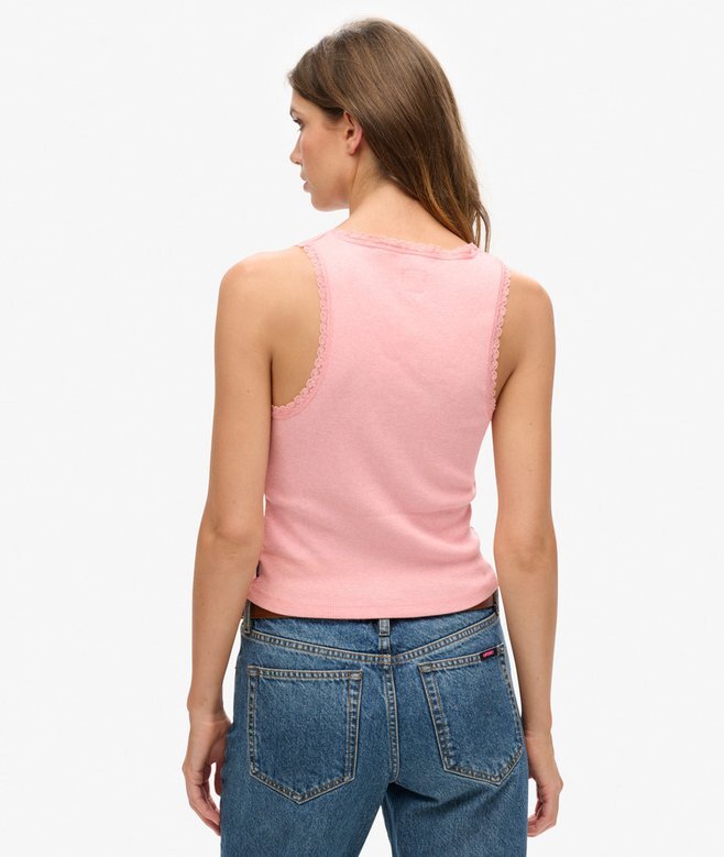 Athletic Essentials Vintage-Oberteil mit Spitzenbesatz Athletic Essentials Vintage-Oberteil mit Spitzenbesatz