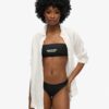 Bandeau-Bikini-Oberteil mit Logo