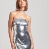 Bandeau-Bodycon-Kleid mit Pailletten