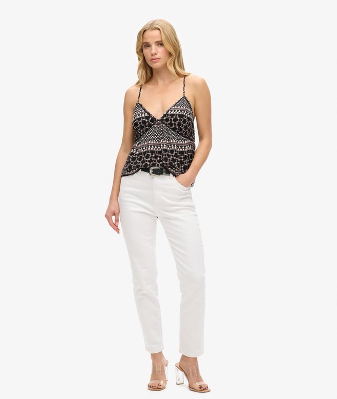 Bedrucktes gewebtes Cami-Oberteil Bedrucktes gewebtes Cami-Oberteil