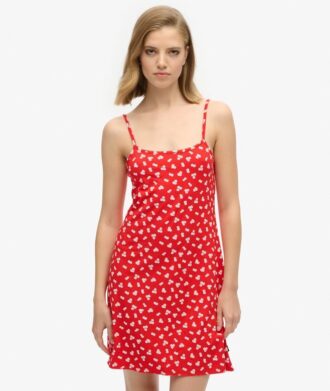 Bedrucktes Jersey-Minikleid mit Spaghettiträgern