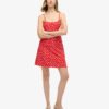 Bedrucktes Jersey-Minikleid mit Spaghettiträgern