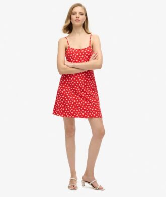 Bedrucktes Jersey-Minikleid mit Spaghettiträgern